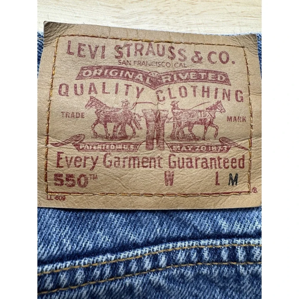 Levi's 550 Jeans Vintage Y2K Relaxed Fit Tapered Leg Distressed Denim 36X32 *SEE
